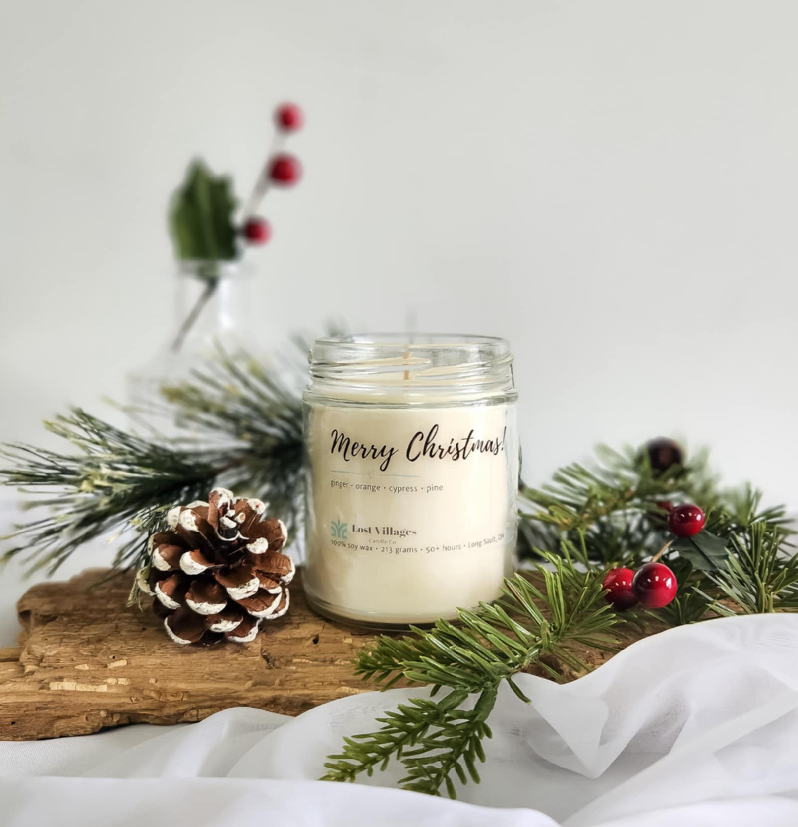 Candle - Merry Christmas ~ Ginger Orange Pine