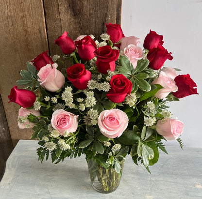 24 Roses in Vase