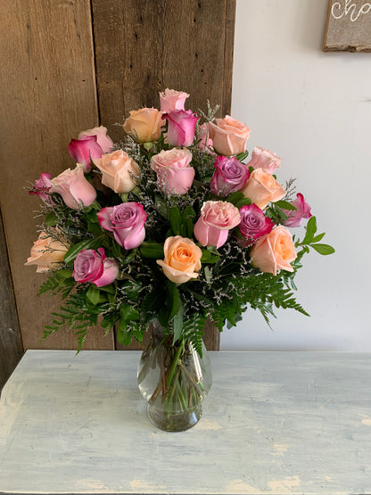 24 Roses in Vase